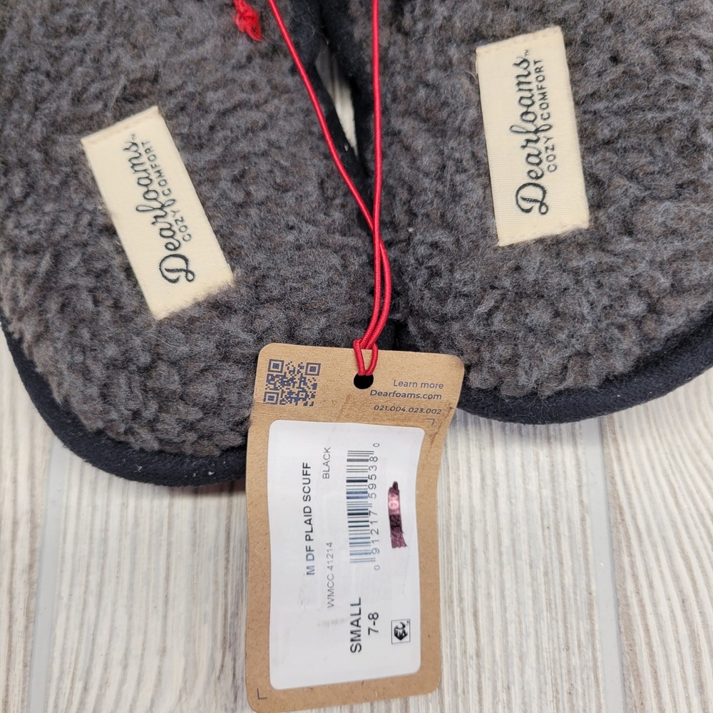 Dearfoams Cozy Comfort Memory Foam Womens Slippers Slip Slide Mule Sherpa 7-8 - Picture 5 of 7